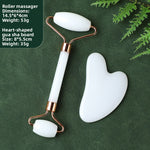 Resin Crystal Facial Massage Roller and Gua Sha Board Set