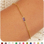 Zircon Birthstone Pearl Bracelet with Sailor Buckle