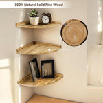 Solid Wood Corner Shelf Storage Rack Wall-Mounted Shelf