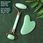 Resin Crystal Facial Massage Roller and Gua Sha Board Set