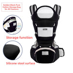 Foldable Baby Carrier with Waist Stool Dual Shoulder Support
