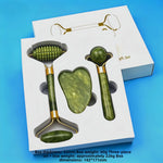 Resin Crystal Facial Massage Roller and Gua Sha Board Set