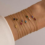 Zircon Birthstone Pearl Bracelet with Sailor Buckle