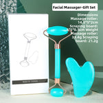Resin Crystal Facial Massage Roller and Gua Sha Board Set