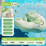 Inflatable Baby Swimming Ring with Canopy Sunshade Anti-Rollover Underarm Support for Children