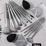 13-Piece Makeup Brush Set with Powder Puff and Sponge