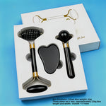 Resin Crystal Facial Massage Roller and Gua Sha Board Set