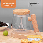 Automatic Stirring Glass Coffee Cup with Lid