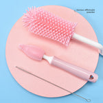 Silicone Baby Bottle Brush Set with 360 Rotation