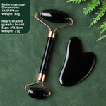 Resin Crystal Facial Massage Roller and Gua Sha Board Set