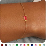 Zircon Birthstone Pearl Bracelet with Sailor Buckle