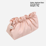 Soft Satin Ruffled Cosmetic Bag